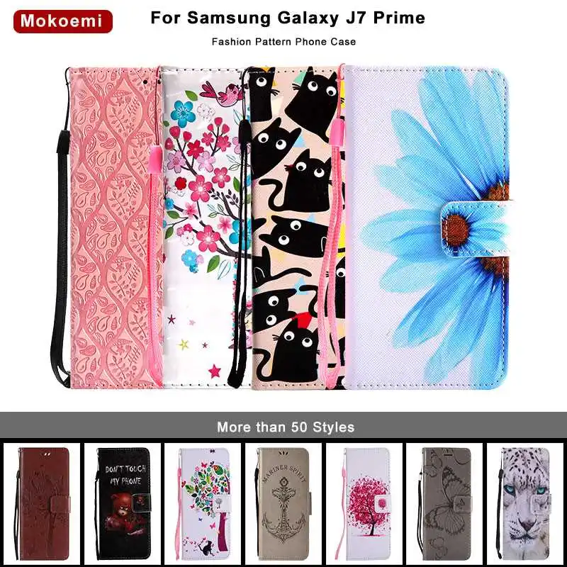 

Mokoemi Pattern Flip Wallet Leather 5.5"For Samsung Galaxy J7 Prime Case For Samsung Galaxy J7 Prime Phone Case Cover