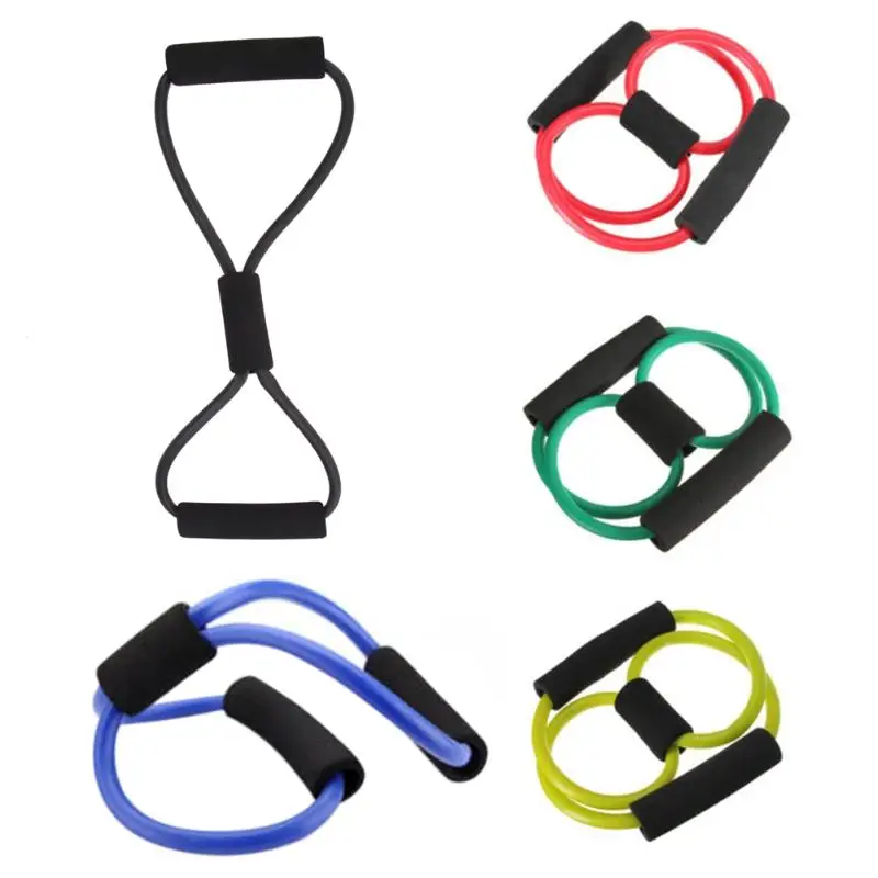 Yoga Pull Rope Tube 8 Type High Quality Rubber Latex Muscle Training Resistance Band Elastic Pull Rope Gym Fitness Equipment