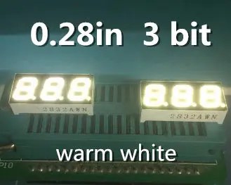 

3 Bit 0.28 inch Digital Tube LED Warm White Light 7 Segment Display common cathode 22.6*10*6.1mm Nixie tube