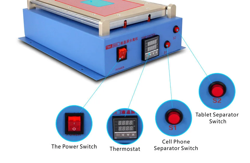 TBK-968 2 в 1 Универсальный ЖК-Ремонт машина набор Встроенный вакуумный насос сенсорный экран ЖК-сепаратор для samsung iPad
