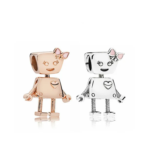 5PCS-New-Arrival-Silver-Rose-Gold-Color-Charm-Cute-Robot-Heart-Girl-Bead-Fit-DIY-Women.jpg_640x640