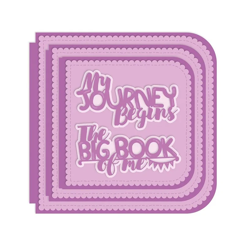 

"The big book of me" Words Flowers D Shape Frame Metal Cutting Dies for DIY Scrapbooking Cards Making Decorative Crafts New 2019