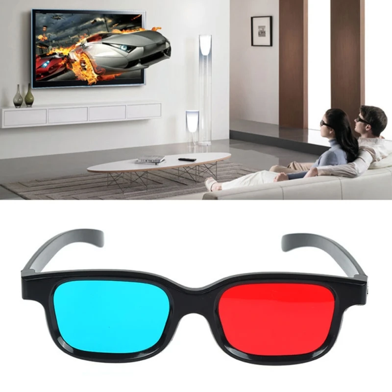 1PCS Black Frame Red Blue 3D Glasses For Dimensional Anaglyph Movie Game AUD