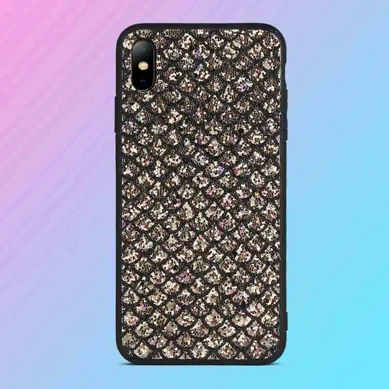 Чехол для телефона samsung S9plus S10plus чехол с блестками 3D Алмазная чешуя Русалки чехол для samsung S10 lite S10E A50 M20 phoneCases - Цвет: Gold