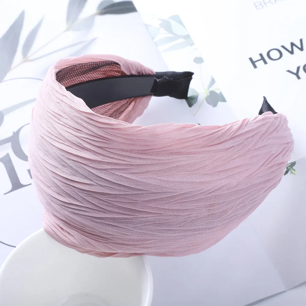 pink AWAYTR модная широкая повязка для волос, цельный тюрбан, прочная эластичная повязка на голову, аксессуары для волос, повязка на голову для женщин и девушек, головной убор - Цвет: pink