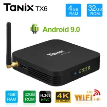 Tanix TX6 Android 9,0 Smart tv Box Allwinner H6 4 Гб ОЗУ 64 Гб ПЗУ 32 Гб 4K 2,4G/5 ГГц двойной WiFi BT 2G16G PK T95 HK1 MAX медиаплеер