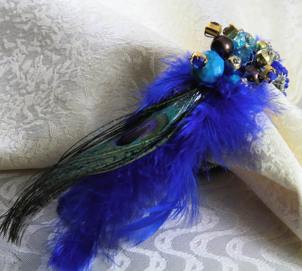 

christmas feather napkin rings free shipping 12 pcs, beades napkin ring, wedding decoration napkin holder 12 pcs