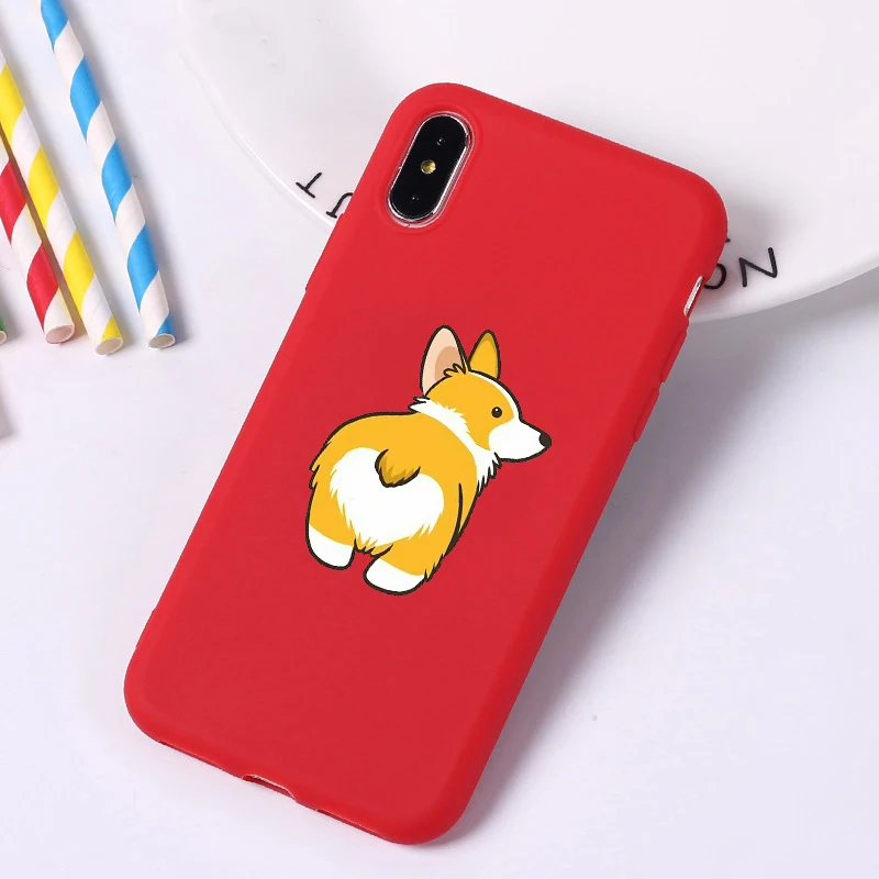 Забавный милый мягкий силиконовый Мобильный телефон Corgi чехлы для сотовых