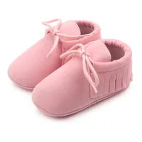 9 Color New Suede PU Leather Baby Shoes Baby Girls Boys Tassel Shoes For Newborn Baby Lace-up Indoor Casual Sneaker For 0-18M 2