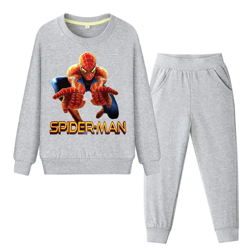 Toddler Baby 100%Cotton Clothes Boy Girl Long Sleeve Spiderman Coat+Pant 2PCS Clothing Sets Suits Child Sports Tracksuits WL127 (5)