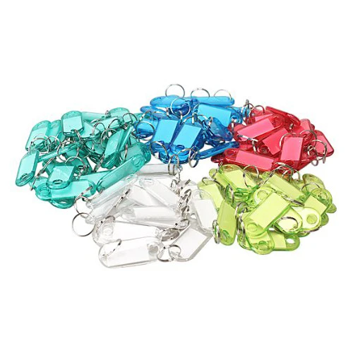 

Durable Crystal Clear Colorful Key ID Label Tags,100 Pcs (random color)