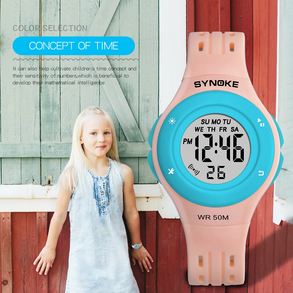 SYNOKE Student Children's Watch Kids Led Fashion Sports Watches Waterproof For Kids relogio infantil menina digital