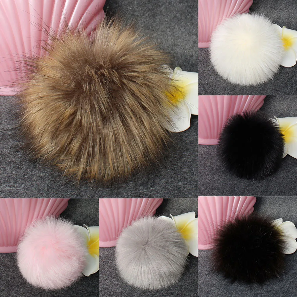 

2019 New Arrival DIY Faux Fox Fur Fluffy Pompom Ball for Knitting Hat Hats Fashion Accessories #30