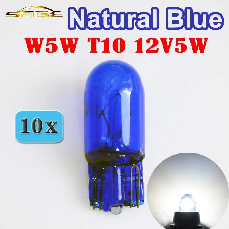 10x Glass Base Light T10 W5W 5W 12 Volt Bulb Bulb 5 Watt Still Light