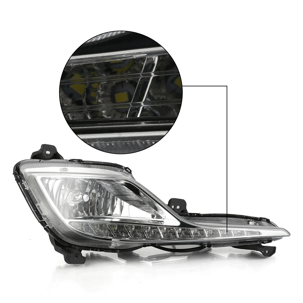 NOVSIGHT 2 шт./компл. автомобиля светодиодный DRL Дневной светильник s дневного вождения светильник белого цвета для hyundai Sonata 8 2013- D20