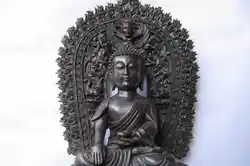 19 ДЮЙМОВ Тибет Буддизм храм 100% Чистый Бронзовый Будда Шакьямуни Статуя