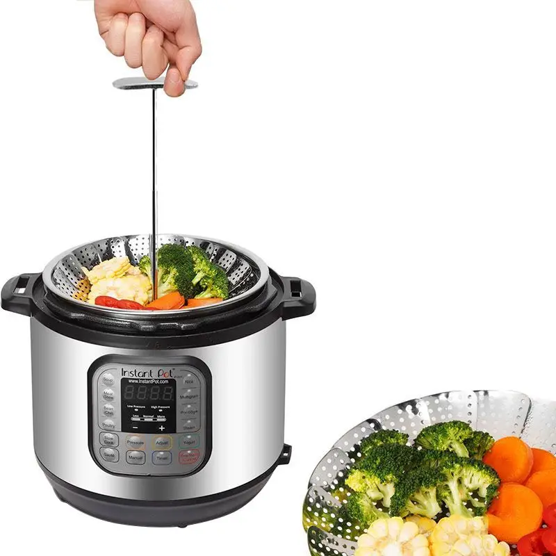 

Hot Sale Stainless Steel Vegetable Steamer Basket Fits Instant Pot Cooker Extendable Handle Design Premium Steamers2049
