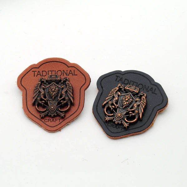 ピース ロット黒 ブラウンpuレザーsewバッジ抗銅金属プレートファッション服ラベルジーンズ ジャケットplb 021 Leather Badge Lot Badgesblack Label Jeans Aliexpress