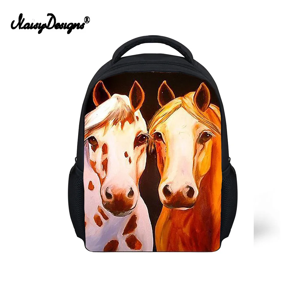 Noisedesigns черная школьная сумка Crazy Horse для мальчиков и девочек подростков