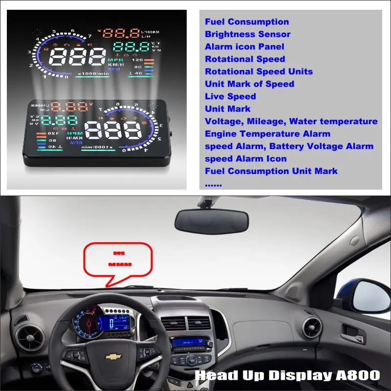 

For Chevrolet Aveo T200 Car Electronic Accessories Safe Driving Screen Projector Windshield OBD/OBD2 Auto Head Up Display HUD