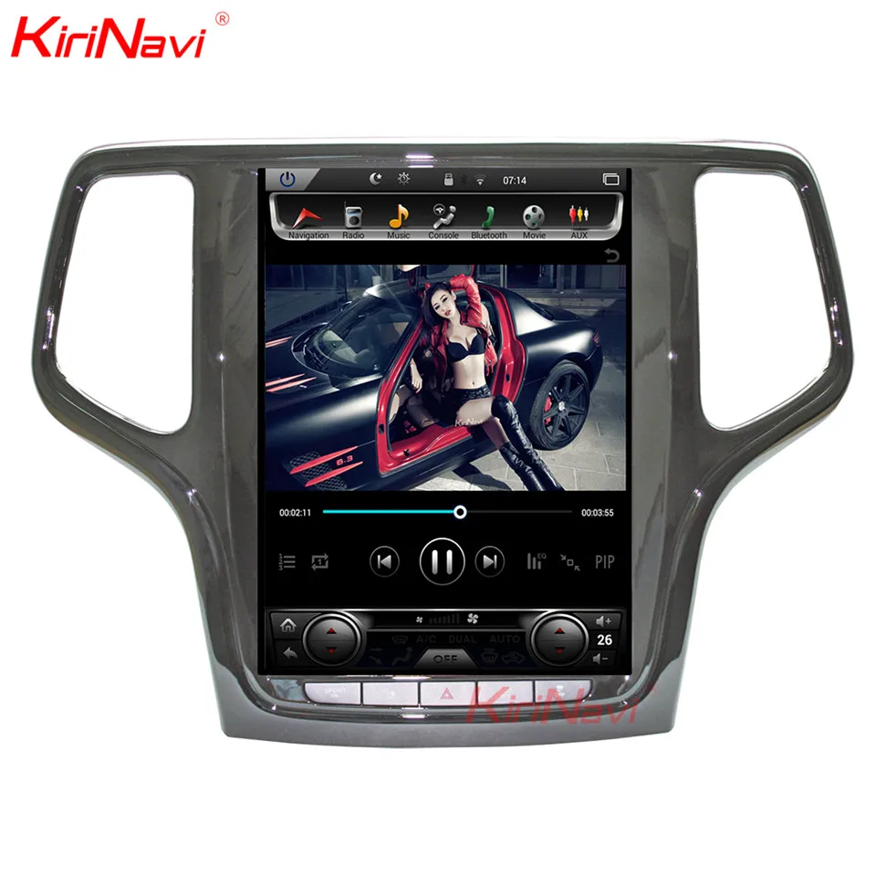 Perfect KiriNavi Vertical Screen Tesla Style Android 8.1 10.4" Car Radio GPS Navigation For JEEP Grand Cherokee Car Dvd Player 2014+ 4G 3