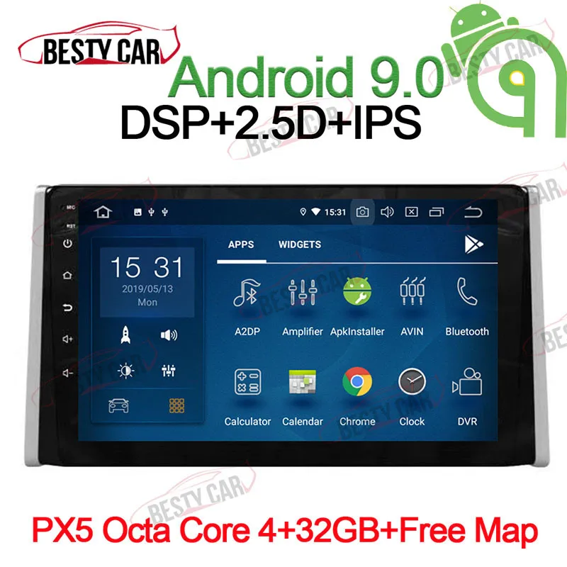 10 1 &quotAndroid 9 0 автомобильный мультимедийный плеер gps стерео для Toyota RAV4 2019