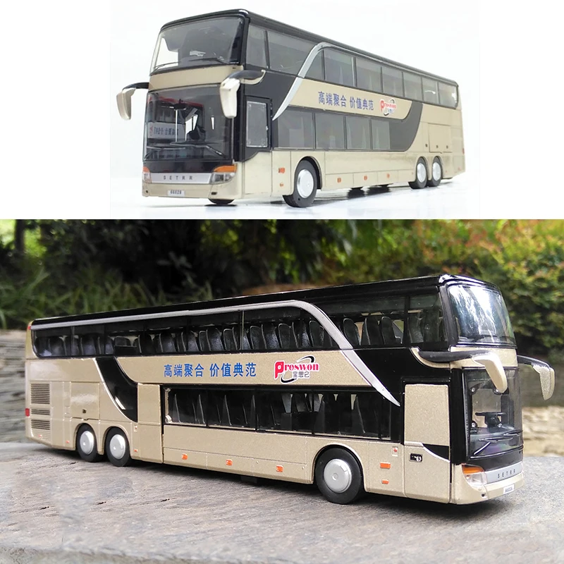 

Sale High quality 1:32 alloy pull back bus model high simitation Double sightseeing bus Sound Light toy vehicle kids toys