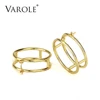 VAROLE Fashion Gold Plated Earrings Round Trendy Ear Drop Earrings For Women Jewelry Brincos longos Feminino ► Photo 1/6