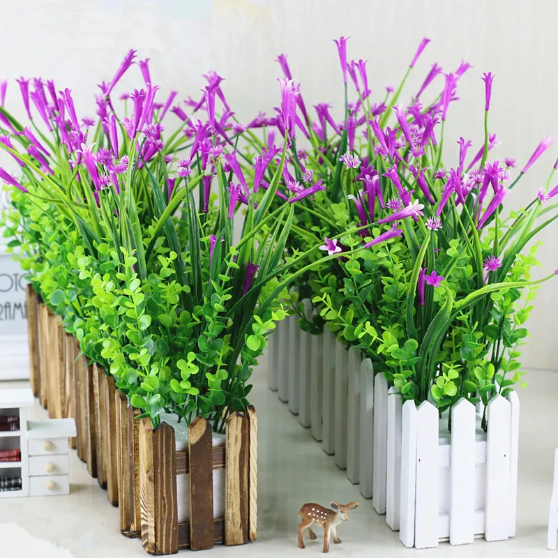 Искусственная Лилия Калла цветок с 30 см деревянная ваза в виде забора набор шелковые цветы для дома детский сад окно украшение подарок на день рождения