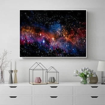 

Laeacco Star Canvas Painting Galaxy Nebula Space Starry Sky Home Decor Poster Astronomy Wall Picture For Living Room Decoration