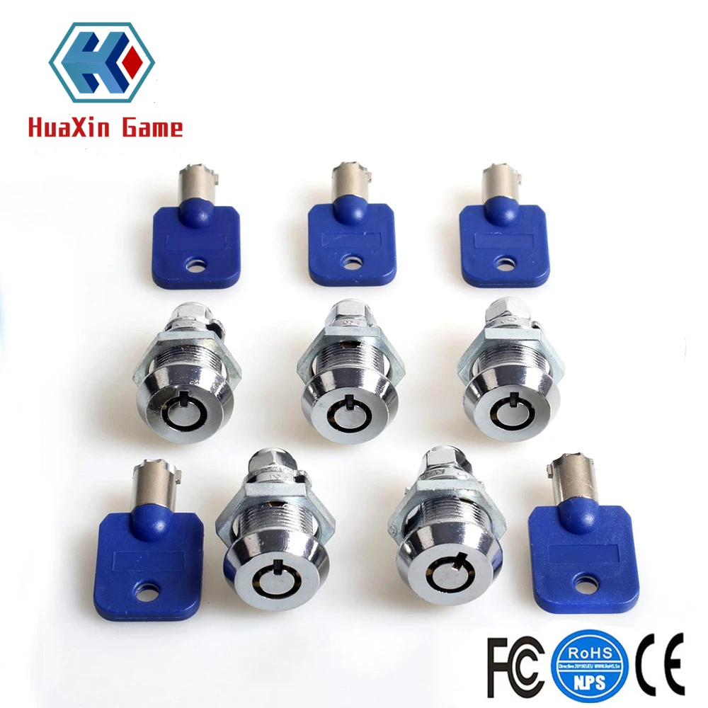 

5pcs /lot Arcade Machine Parts Short Cash Door Tool Box Tubular Cam Locks + Same Number Keys for Arcade Game Machine