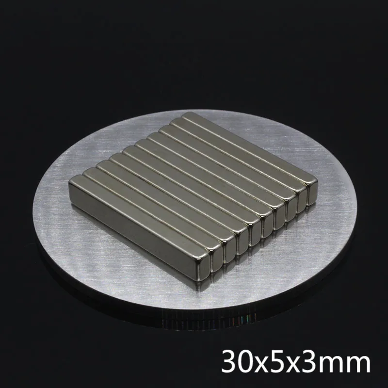 10pcs N35 Bulk Super Strong Strip Block Bar Long Magnets Rare Earth permanent 30 mm x 5 mm x 3 mm ndfeb Neodymium neodimio imane