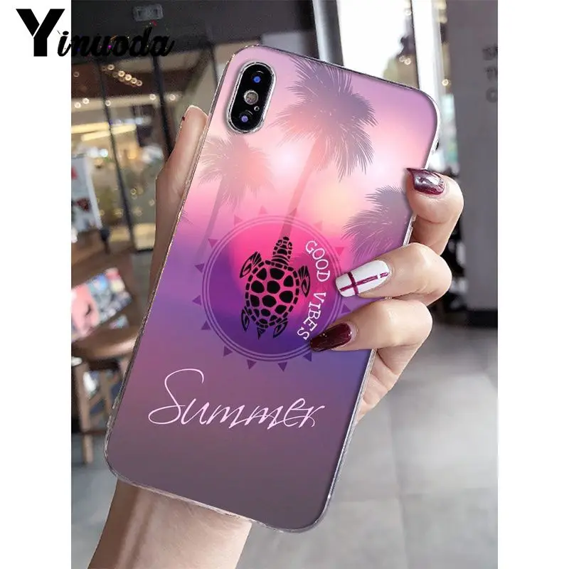 Yinuoda классный летний Мягкий силиконовый прозрачный чехол для телефона для iPhone 5 5Sx 6 7 7plus 8 8Plus X XS MAX XR