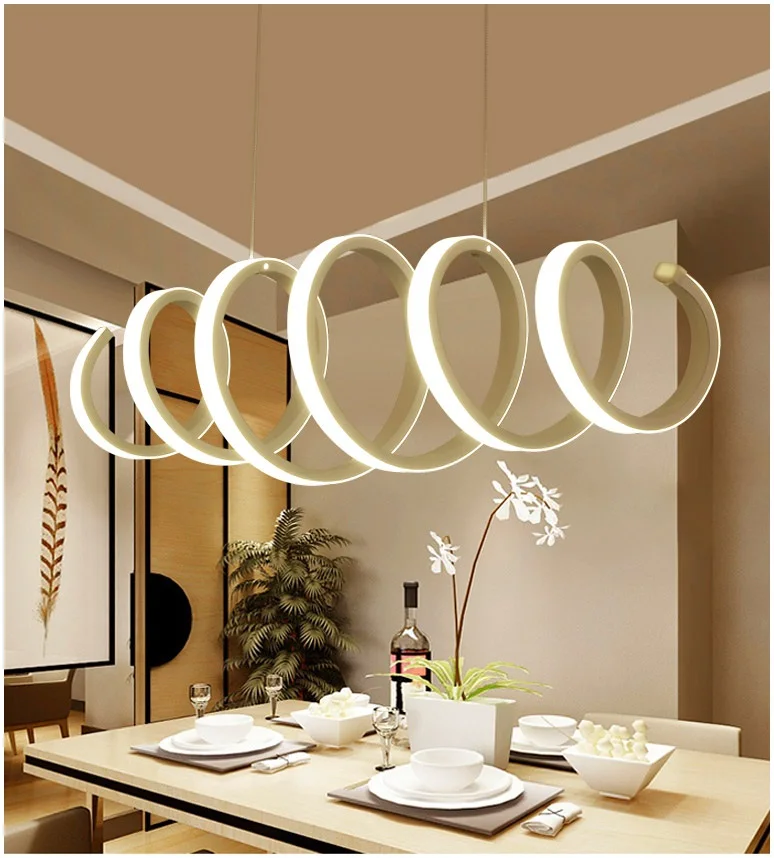 Simple Home Furnishing spiral chandelier aluminum acrylic font b ceiling b font bedroom dining study chandelier