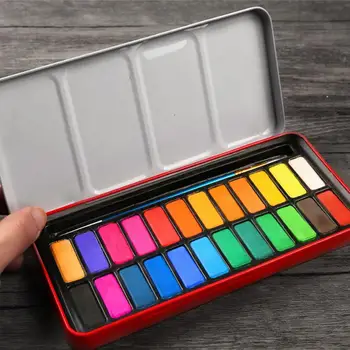 

Colors Soild Watercolor Paints Tin Box Watercolor Painting Set With Brush Portable For Artist School Student Supplies r20