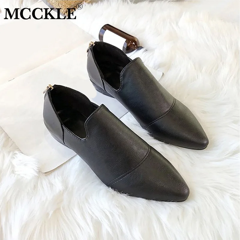 Женские лоферы MCCKLE мягкая кожаная обувь женская без шнуровки на низком каблуке