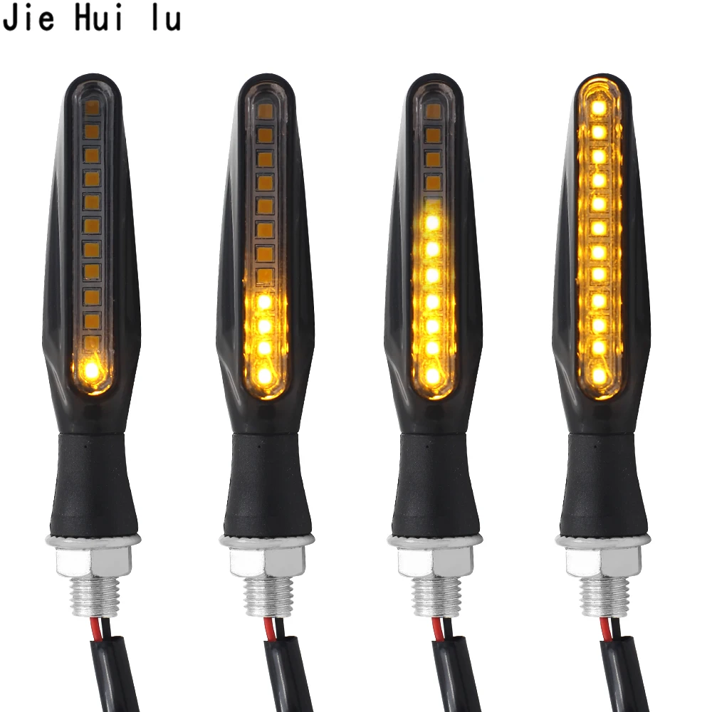 

1Pcs Motorcycle Turn Signals Light 12 SMD Tail Flasher LED Flowing Water Blinker IP68 Bendable Motorcycle Flashing Lights