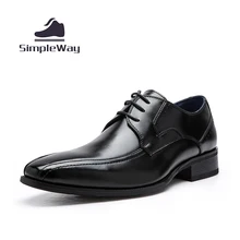 Mens casual shoes luxury genuine leather lace up flats business formal shoes dress wedding brogues oxfords shoes zapatos hombre1