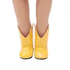 18 inch Girls doll shoes Yellow rain boots PU shoe American newborn accessories Baby toys fit 43 cm baby dolls s102