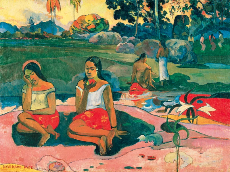 

landscape canvas painting scenery picture impressionism masterpiece poster art Nave Nave Moe 1894 By Paul Gauguin