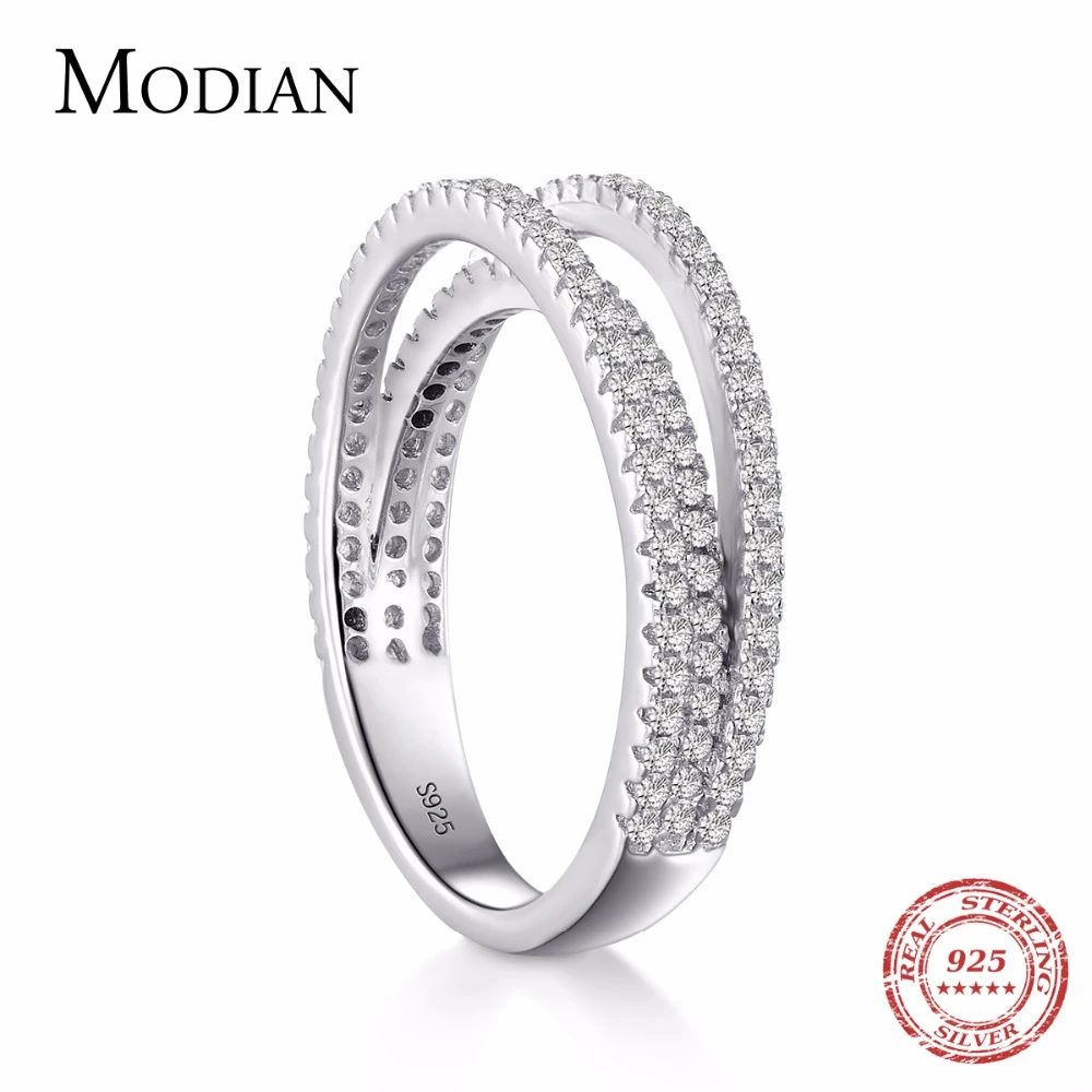 Женское кольцо из серебра 925 пробы Modian простое модное роскошное элегантное