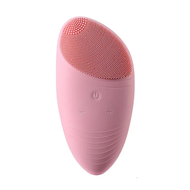 Электрическая силиконовая щетка для чистки лица, массажер для мытья лица, массажные устройства для отшелушивания пор, глубокое очищение, щетка для ухода за лицом - Цвет: pink