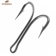 Hyaena 20pcs lot High Quality Silver 420 Stainless Steel Duple Hooks Ocean Boat Fishing Hooks For