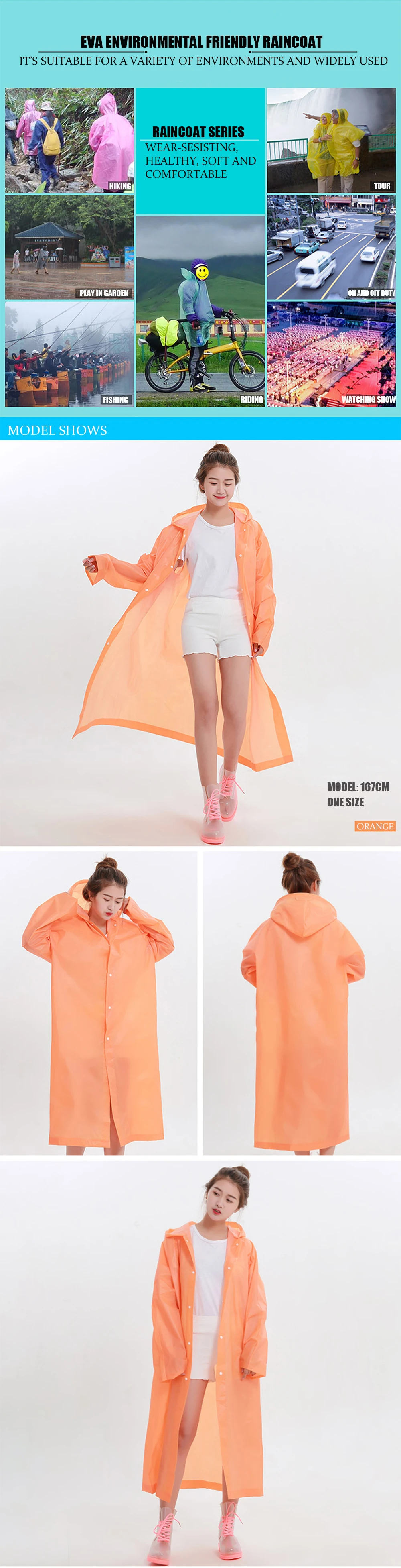 2.Raincoat Women Rainwear Men Rain Coat Impermeable Poncho Japan Waterproof Rain cape cover Hooded Long jacket Hot sale