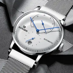 Швейцария BINGER Для мужчин часы Элитный бренд автоматические механические Для мужчин s часы из нержавеющей стали сапфир мужской Японии