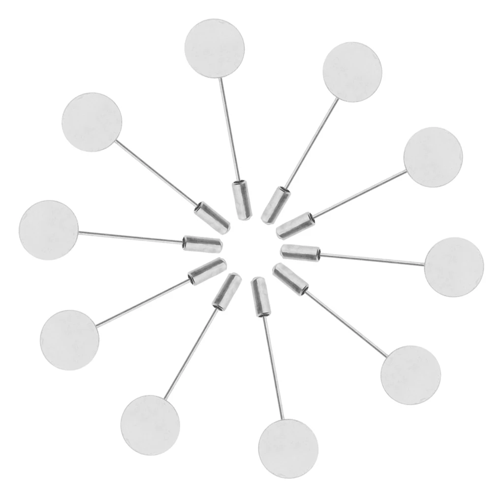 20 Pieces Copper Blank Base 1.5cm Lapel Stick Pin Hat Brooch DIY Art Craft Making Findings Jewelry