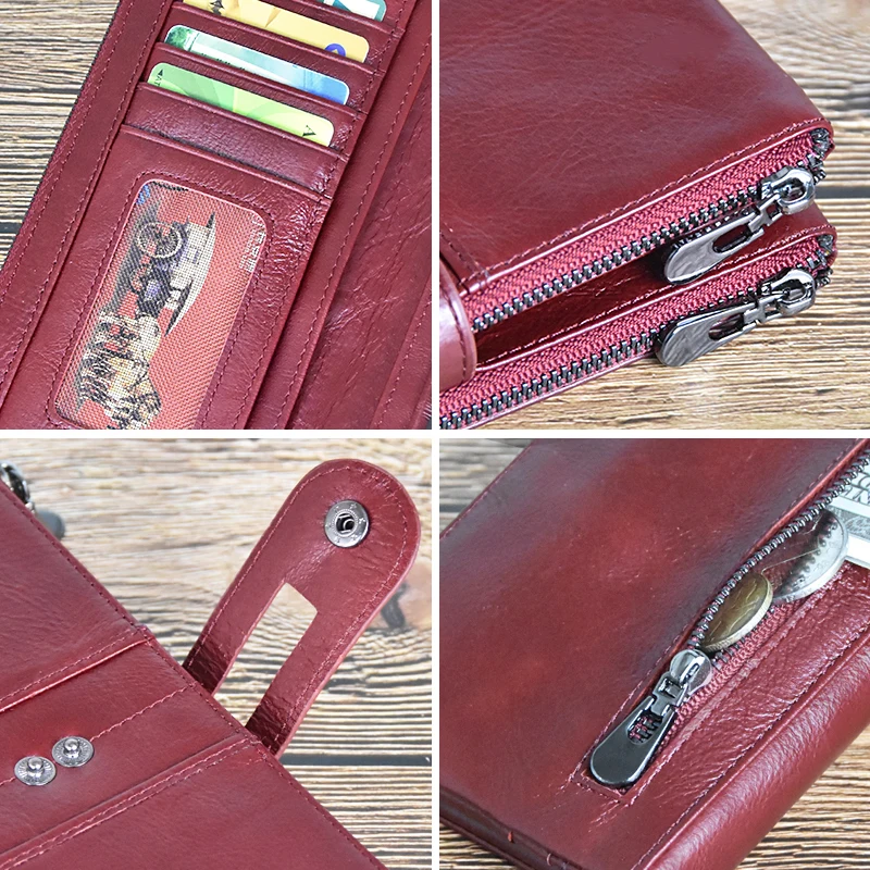  DICIHAYA  Genuine Leather Women Wallet Zipper Long Women Leather PHONE BAG Brand Coins Purse COW Le