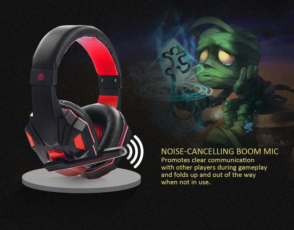 Magift Gaming Headphone Sound Effect with LED Light Over Ear Glowing 3.5MM Stereo USB Headset headphones for Computer PC Gamer (4)