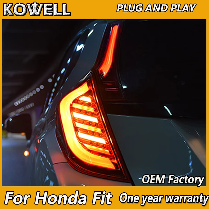 

KOWELL Car Styling For Honda Fit GK5 GK 5 Taillight 2014-2017 LED Light Bar DRL Brake Yellow Turning Signal Reverse Rear Lamp