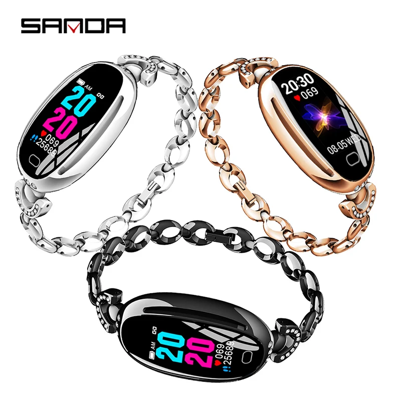 

Women's Smart Watch 0.9 Inch Heart Rate Monitor IP67 Waterproof Sports Fitness Bracelet 14 Days Standby Health Ladies Wristband
